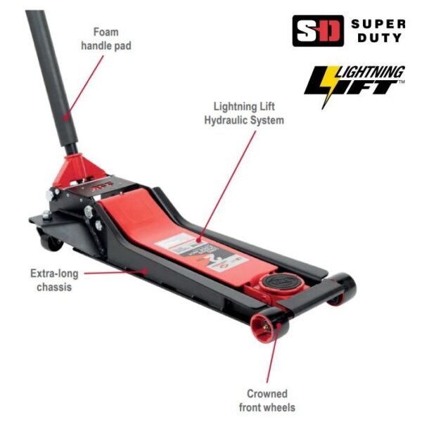 aff long chassis 2 ton floor jack